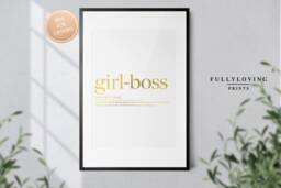 Girl Boss Office Print Definition Foil - Dictionary Prints Wall Decor Art Christmas Gifts - thumbnail 1
