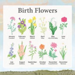 Personalised Family Birth Flower Print - Custom Watercolour Month Floral Gift For Mum, Grandma, Aunty Va222 - thumbnail 2