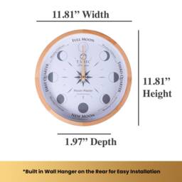 Tabic Moon Phase Clock - Handmade Beech Frame, Stylish Home Decor Moon Wall For Lunar Cycle Tracking, Health & Well Being - thumbnail 4