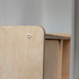 Birch Plywood Storage Cabinet, Modern Record Player Stand - thumbnail 3