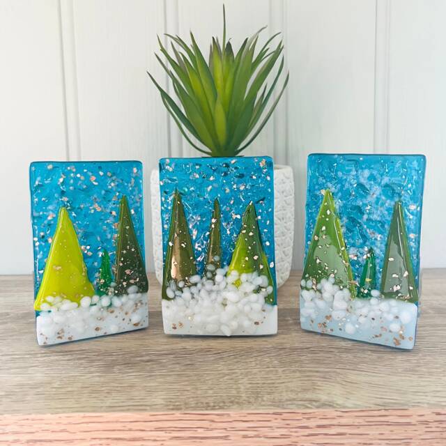 Fused Glass Christmas Tree Decoration - Decoration, Snowman Decoration, Cornish - image 1
