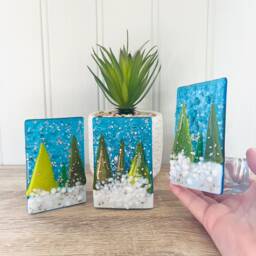 Fused Glass Christmas Tree Decoration - Decoration, Snowman Decoration, Cornish - thumbnail 3