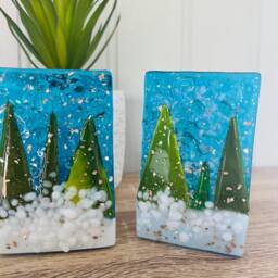 Fused Glass Christmas Tree Decoration - Decoration, Snowman Decoration, Cornish - thumbnail 2