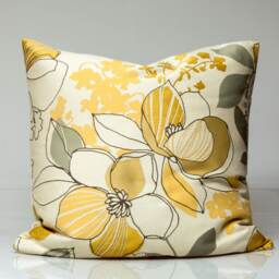Lee Jofa Floral Pillow Cover, Gold Silver Citrine Accent