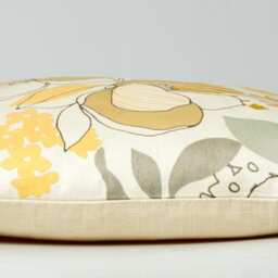 Lee Jofa Floral Pillow Cover, Gold Silver Citrine Accent - thumbnail 3