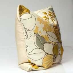 Lee Jofa Floral Pillow Cover, Gold Silver Citrine Accent - thumbnail 2