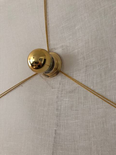 Fixed Wall Light in Linen Veil With Brass Finish D.45 cm Luna - image 1