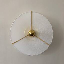 Fixed Wall Light in Linen Veil With Brass Finish D.45 cm Luna - thumbnail 2
