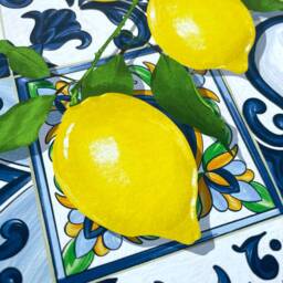 Colorful Italian Lemon Art Print Amalfi Coast Citrus Market Decor, Mediterranean Fruit Poster - thumbnail 3