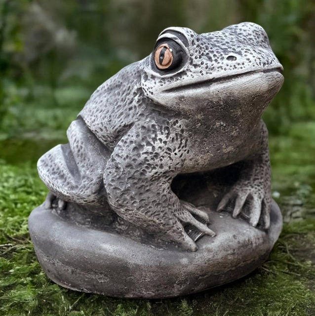 Stone Frog Sculpture Outdoor Animal Figurine Concrete Statue Garden Ornament Front Door Decoration Frog Lover Gift Handmade Art - image 1