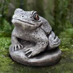 Stone Frog Sculpture Outdoor Animal Figurine Concrete Statue Garden Ornament Front Door Decoration Frog Lover Gift Handmade Art - thumbnail 2