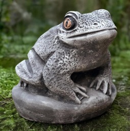 Stone Frog Sculpture Outdoor Animal Figurine Concrete Statue Garden Ornament Front Door Decoration Frog Lover Gift Handmade Art - thumbnail 1
