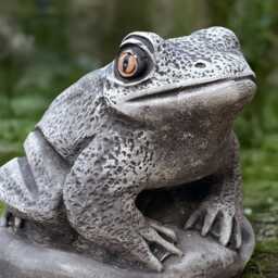 Stone Frog Sculpture Outdoor Animal Figurine Concrete Statue Garden Ornament Front Door Decoration Frog Lover Gift Handmade Art - thumbnail 3
