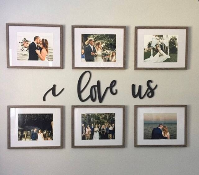 I Love Us Wood Word Cutout, Laser Cut Birch Wall Decor - image 1