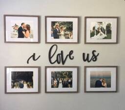 I Love Us Wood Word Cutout, Laser Cut Birch Wall Decor - thumbnail 1