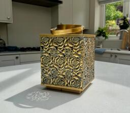 Antique Gold Square Metal Lantern 27cm
