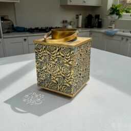 Antique Gold Square Metal Lantern 27cm - thumbnail 3