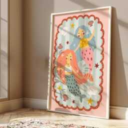 Colourful Mermaid Print, Children's Bedroom Decor, Unframed Under The Sea Nursery Girl - thumbnail 2
