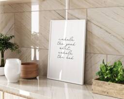 Inhale Exhale Wall Art Print Modern Mindfulness Home Decor Meditation Room Artwork Yoga Studio Inspirational Quote Living - thumbnail 1