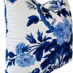 Schumacher Pyne Hollyhock Indigo Cushion Cover Pillow Double Sided - thumbnail 3