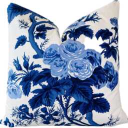 Schumacher Pyne Hollyhock Indigo Cushion Cover Pillow Double Sided - thumbnail 2