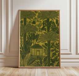 Tropical Conservatory Poster, Botanical Jungle Wall Art Print - thumbnail 1