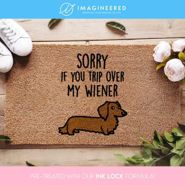 Weiner Doormat - Funny Gift Dachshund Sausage Dog Lover Welcome Mat - image 1
