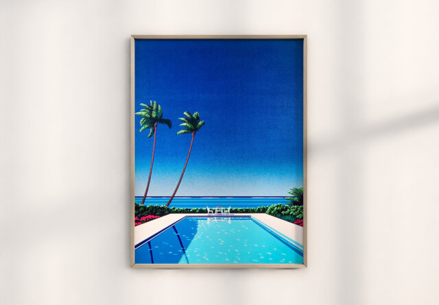 Hiroshi Nagai Watermelon Pool Print, Japanese Pop Art, Summer Poster, Poolside Decor, Retrowave Museum Quality Wall Art - image 1