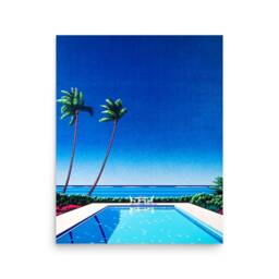 Hiroshi Nagai Watermelon Pool Print, Japanese Pop Art, Summer Poster, Poolside Decor, Retrowave Museum Quality Wall Art - thumbnail 2