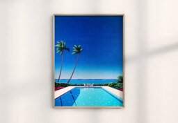 Hiroshi Nagai Watermelon Pool Print, Japanese Pop Art, Summer Poster, Poolside Decor, Retrowave Museum Quality Wall Art - thumbnail 1