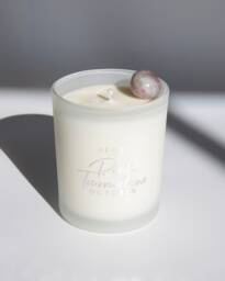 October Birthstone Candle Pink Tourmaline Crystal, Fizz & Grapefruit Scent