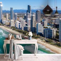 Seaside City Wallpaper Mural, Peel & Stick, Removable Wall Decal - thumbnail 2