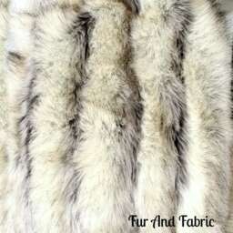 Luxury Faux Fur Throw Blanket - Gray Stripe Ribbed Fox, Minky Lining - thumbnail 2