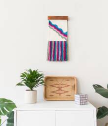 Handwoven Wool & Cotton Wall Tapestry Modern Art Deco