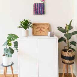 Handwoven Wool & Cotton Wall Tapestry Modern Art Deco - thumbnail 4