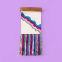 Handwoven Wool & Cotton Wall Tapestry Modern Art Deco - thumbnail 2