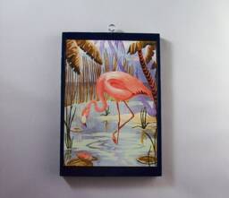 "Retro Paint By Number Print 1950S 1960S Era Vintage Style Kitsch Cowboy Flamingo Clown Tropical Decor 3.5"" X 5" - thumbnail 1