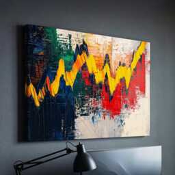 Stock Market Chat Painting Wall Street Trading Finance Inspirational Framed Canvas Art Poster Print Home Office Room Decor Trader Gift - thumbnail 1