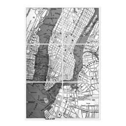 New York Map Tile Stickers - Vintage City Set Of 6 Peel & Stick Waterproof Kitchen Bathroom Made in Germany - thumbnail 3