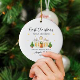 First Christmas in Our New Home, Happy Home Gift, Tree Decor, Couples Keepsake Housewarming Bauble Gift - thumbnail 1