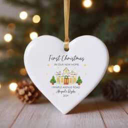 First Christmas in Our New Home, Happy Home Gift, Tree Decor, Couples Keepsake Housewarming Bauble Gift - thumbnail 2