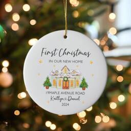 First Christmas in Our New Home, Happy Home Gift, Tree Decor, Couples Keepsake Housewarming Bauble Gift - thumbnail 3