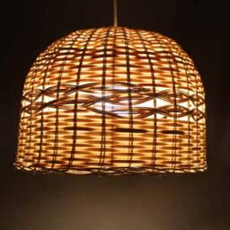 Handmade Rattan Pendant Light, Rustic Woven Chandelier - thumbnail 2