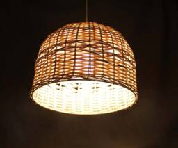 Handmade Rattan Pendant Light, Rustic Woven Chandelier