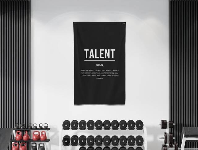 Talent Definition Flag Banner, Gym Wall Art, Motivational Office Decor, Inspirational Signs, Entrepreneur Home Sign Gift - image 1
