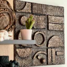 3D Wall Sculpture, Wabi Sabi Paper Clay Art, Organic Modern Decor, One Of A Kind - thumbnail 3