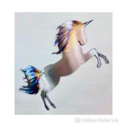 steel Unicorn Wall Art Rainbow Mane Garden Decor - thumbnail 2