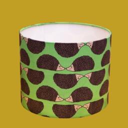 Hedgehog Print Lampshade - Handmade Cotton Animal - thumbnail 3
