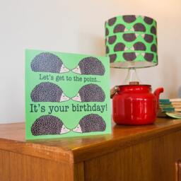 Hedgehog Print Lampshade - Handmade Cotton Animal - thumbnail 4