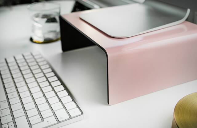 Small Steel Monitor Stand Ergonomic Desk Riser, Industrial Design - image 1